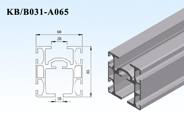 KB/B031-A065 铝合金轨道 A065 Aluminium crane profile A065